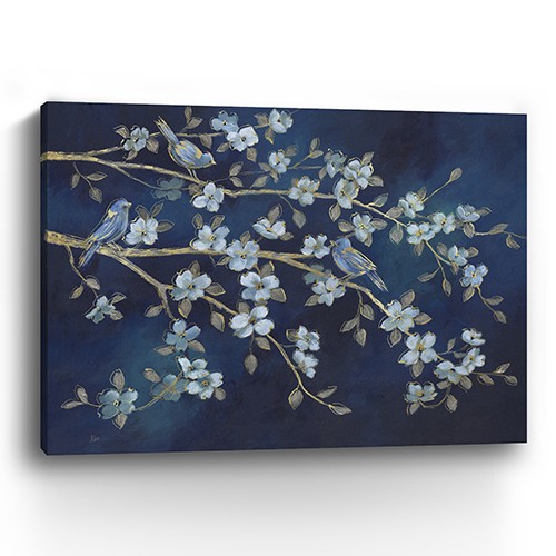 24" x 32" Navy Blue Midnight Bird Canvas Wall Art 2 24" x 32" Navy Blue Midnight Bird Canvas Wall Art - Image 2