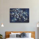 18" x 24" Navy Blue Watercolor Bird Canvas Wall Art