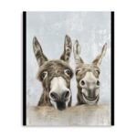 Cute Donkeys Canvas Wall Art, Unframed, Horizontal, 40"x30"