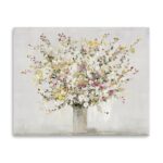 Large Colorful Wildflowers Vase Canvas Wall Art, 30"