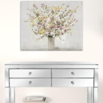 Large Colorful Wildflowers Vase Canvas Wall Art, 30"