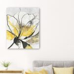20" Modern Yellow and Black Flower Vertical Canvas Wall Art 9 20" Modern Yellow and Black Flower Vertical Canvas Wall Art