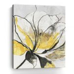 20" Modern Yellow and Black Flower Vertical Canvas Wall Art 7 20" Modern Yellow and Black Flower Vertical Canvas Wall Art