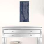 24" x 16" Indigo and White New York Map Canvas