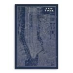 36" x 24" Indigo and White New York Canvas Art