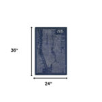 36" x 24" Indigo and White New York Canvas Art