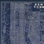 36" x 24" Indigo and White New York Canvas Art