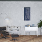 48" x 32" Indigo and White New York Map Canvas