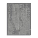 48" x 32" Gray and White Aerial New York Canvas