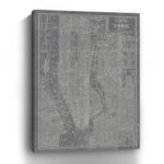 48" x 32" Gray and White Aerial New York Canvas