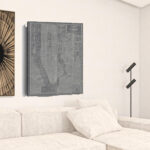 48" x 32" Gray and White Aerial New York Canvas