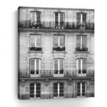 20" x 16" Black and White Balcony Canvas Wall Art