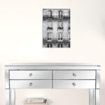 20" x 16" Black and White Balcony Canvas Wall Art