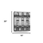 20" x 16" Black and White Balcony Canvas Wall Art
