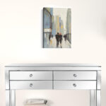 20" x 16" Watercolor City Walk Canvas Wall Art