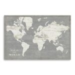 24" Minimalist World Map Canvas Wall Art, Horizontal Decor 6 24" Minimalist World Map Canvas Wall Art, Horizontal Decor