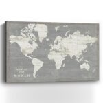 24" Minimalist World Map Canvas Wall Art, Horizontal Decor 7 24" Minimalist World Map Canvas Wall Art, Horizontal Decor