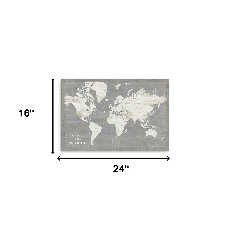 24" Minimalist World Map Canvas Wall Art, Horizontal Decor 5 24" Minimalist World Map Canvas Wall Art, Horizontal Decor - Image 5