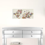 24" x 16" Floral World Map Canvas Wall Art