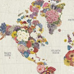 36” x 24” Floral World Map Canvas Wall Art 10 36” x 24” Floral World Map Canvas Wall Art
