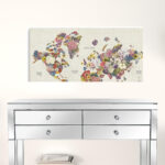 36” x 24” Floral World Map Canvas Wall Art 8 36” x 24” Floral World Map Canvas Wall Art
