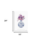 24" x 16" Blue Floral Vase Canvas Wall Art