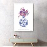 48" x 32" Blue and White Floral Vase Canvas Art