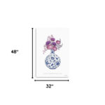 48" x 32" Blue and White Floral Vase Canvas Art