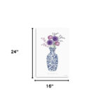 24" x 16" Blue and White Floral Vase Canvas Art