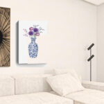 36" x 24" Blue and White Floral Vase Canvas Art