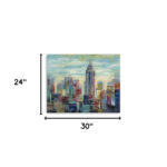 30" x 24" Vibrant NYC Skyline Canvas Wall Art