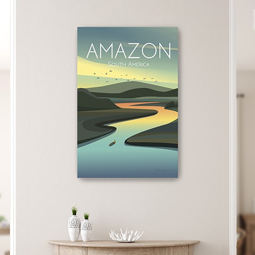 36" x 24" Vibrant Amazon Canvas Wall Art, Vertical 4 36" x 24" Vibrant Amazon Canvas Wall Art, Vertical - Image 4