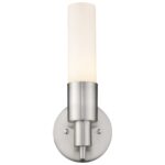 Silver Wall Sconce with Frosted Glass Shade