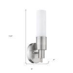 Silver Wall Sconce with Frosted Glass Shade