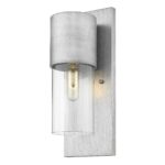Modern Brushed Silver and Glass Wall Light