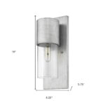 Modern Brushed Silver and Glass Wall Light