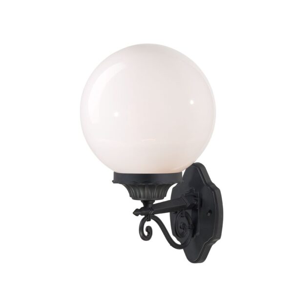 Matte Black Acrylic Globe Outdoor Wall Sconce