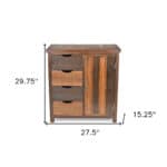 28 Inch Brown Wood Four Drawer Sideboard for Versatile Storage
