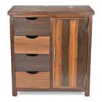 28 Inch Brown Wood Four Drawer Sideboard for Versatile Storage