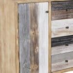 Multi Solid Wood Four Drawer Sideboard With Metal Feet