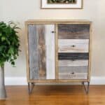 Multi Solid Wood Four Drawer Sideboard With Metal Feet