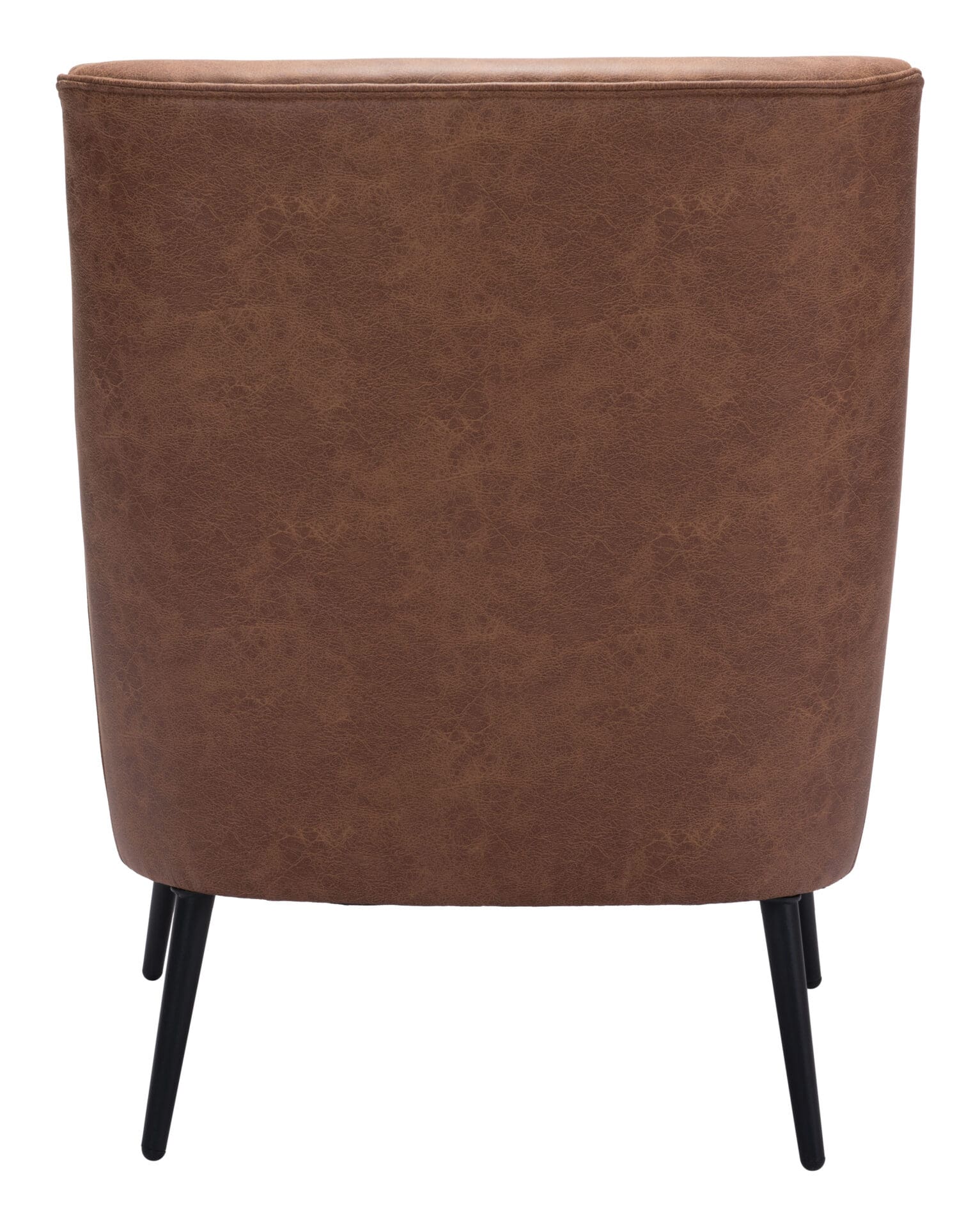 Vintage Brown Faux Leather Accent Chair with Steel Legs 5 Vintage Brown Faux Leather Accent Chair with Steel Legs - Image 5