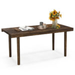 Rustic 39 Inch Coffee Table with Slatted Top and Stability