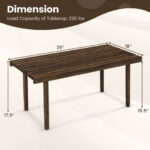 Rustic 39 Inch Coffee Table with Slatted Top and Stability