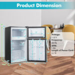 Compact 3.2 Cu. Ft Mini Fridge with Freezer and LED Lights