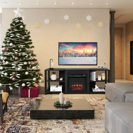 Modern TV Console with Adjustable Shelves and Fireplace Space 5 Modern TV Console with Adjustable Shelves and Fireplace Space - Image 5
