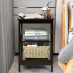 3 Tier End Table with X Design Storage Shelves (1 Piece)