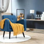 Modern Upholstered Accent Chair with Rubberwood Legs and Tufted Back 13 Modern Upholstered Accent Chair with Rubberwood Legs and Tufted Back