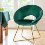 Velvet Accent Chair with Gold Legs and Ergonomic Design 8 Velvet Accent Chair with Gold Legs and Ergonomic Design