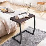 Industrial C Shaped Side Table with Steel Frame and MDF 8 Industrial C Shaped Side Table with Steel Frame and MDF